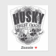 HUSKY BEST DOG Pfotenabdruck vintage