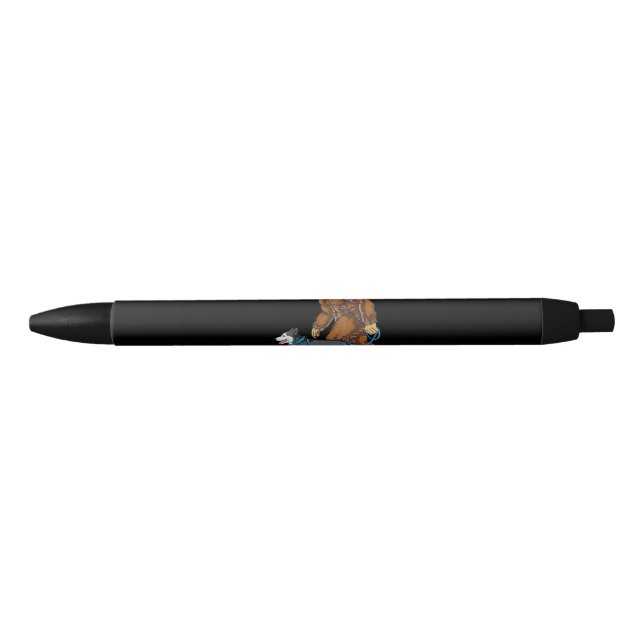 Husky | Bigfoot Dog Walk Siberian Husky Sasquatch Black Ink Pen (Front)