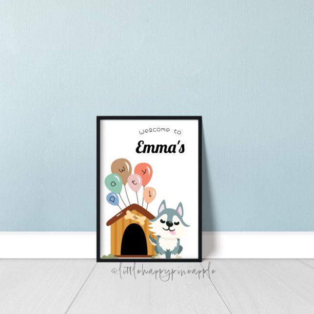 Husky Birthday Party Sign (Creator Uploaded)