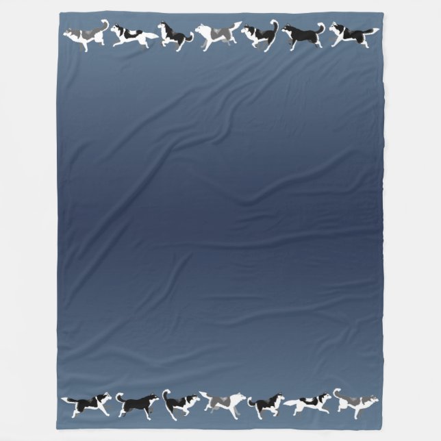 Husky Blanket Siberian Husky Dog Fleece Blankets (Front)
