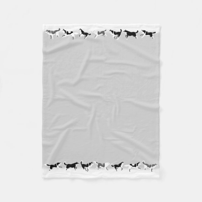 Husky Blanket Siberian Husky Dog Fleece Blankets (Front)