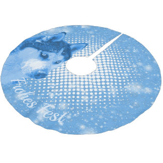 HUSKY Blue Happy Feast Brushed Polyester Tree Skirt