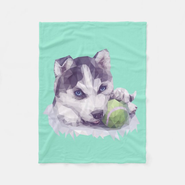 Husky Blues Fleece Blanket (Front)