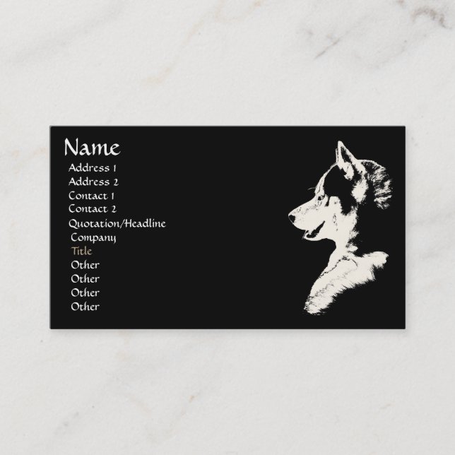 Husky Business Card Personalise Your Cards (Front)