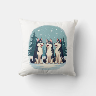 Husky Christmas Choir Cushion