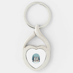 Husky Christmas Choir dog Key Ring