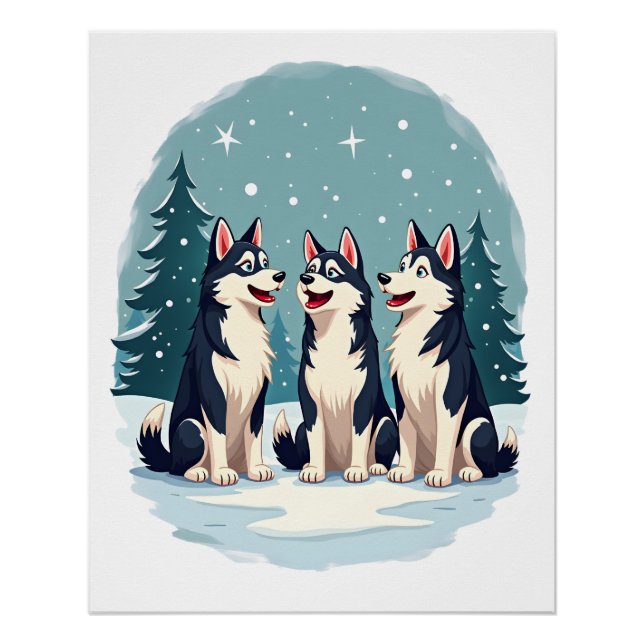 Husky Christmas Choir Poster (Front)