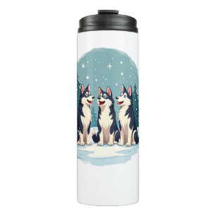 Husky Christmas Choir Thermal Tumbler
