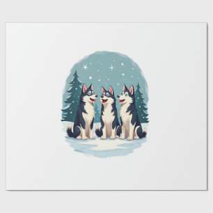 Husky Christmas Choir Wrapping Paper