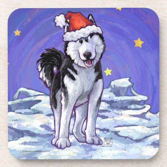 Husky Christmas Coaster (Front)
