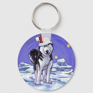 Husky Christmas Key Ring