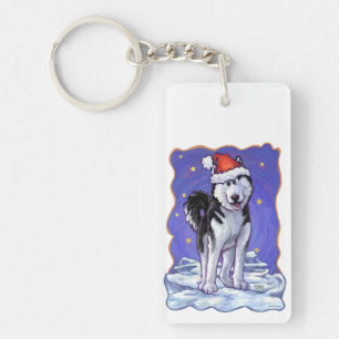 Husky Christmas Key Ring