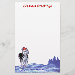Husky Christmas Stationery