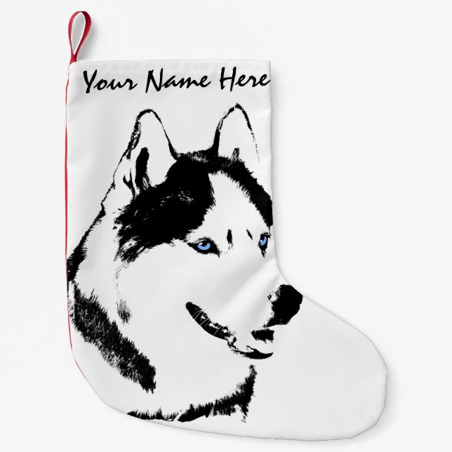 Husky Christmas Stocking Personalised Dog Stocking (Front)