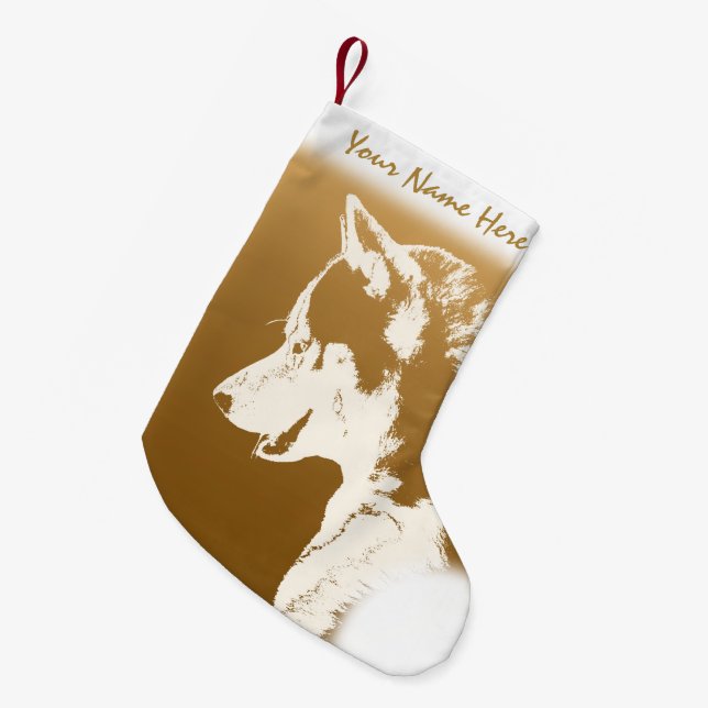 Husky Christmas Stocking Personalised Dog Stocking (Front (Hanging))
