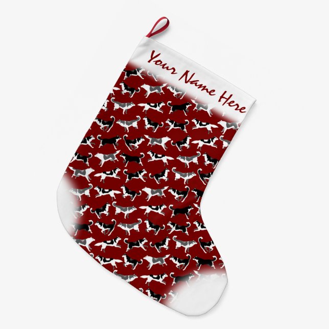 Husky Christmas Stocking Personalised Dog Stocking (Front (Hanging))