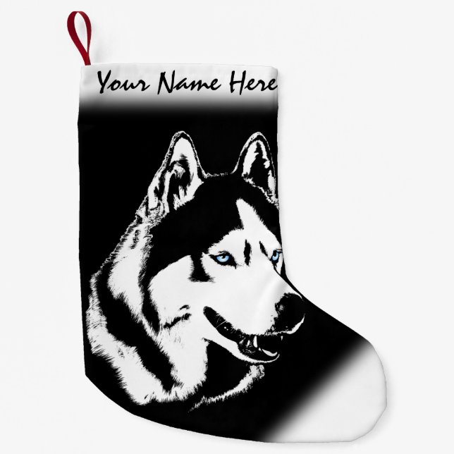 Husky Christmas Stocking Personalised Dog Stocking (Front)