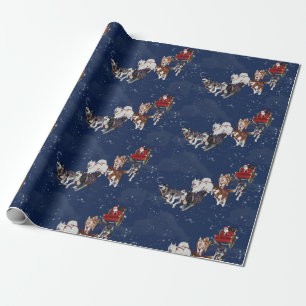 Husky Christmas Wrapping Paper Santa's Sleigh