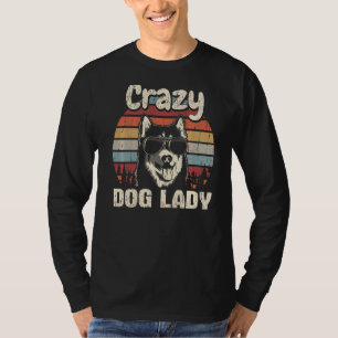 Husky Crazy Dog Lady Vintage Mother's Day Retro T-Shirt