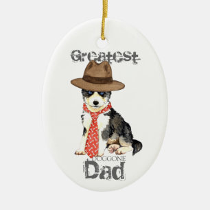 Husky Dad Ceramic Ornament