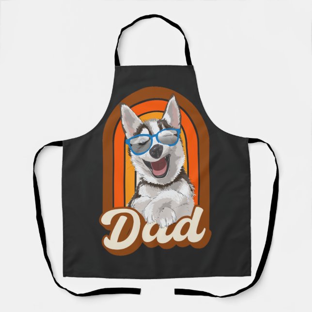 Husky dad, dad dog, love huskies   apron (Front)
