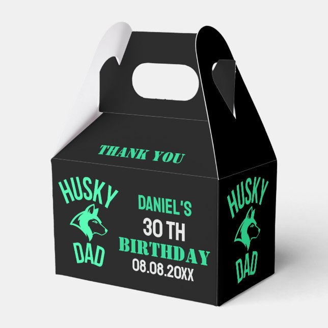 Husky Dad, Dog Dad Birthday     Favour Box (Front Side)
