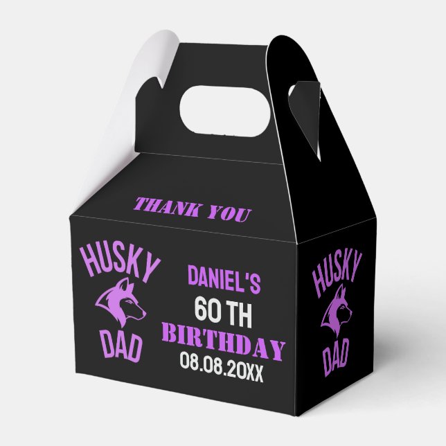 Husky Dad, Dog Dad Birthday     Favour Box (Front Side)