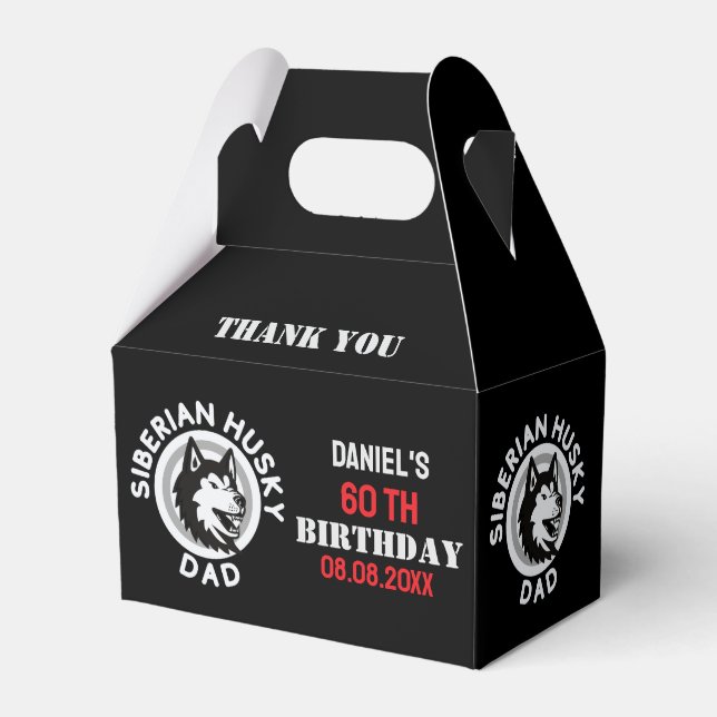 Husky Dad, Dog Dad Birthday     Favour Boxes (Front Side)