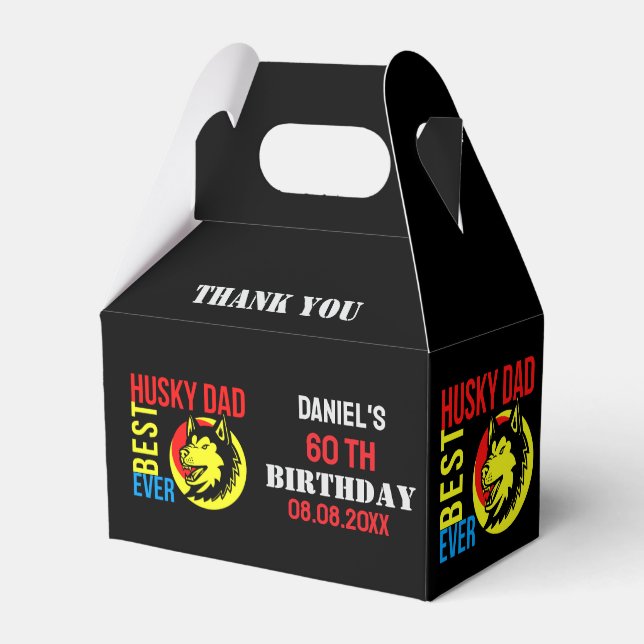 Husky Dad, Dog Dad Birthday     Favour Boxes (Front Side)