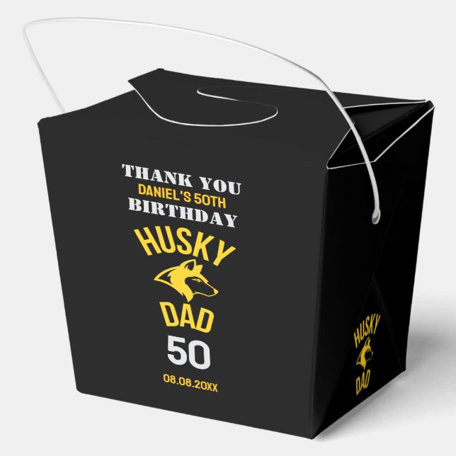 Husky Dad, Dog Dad Birthday     Favour Boxes (Back)