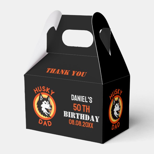 Husky Dad, Dog Dad Birthday     Favour Boxes (Front Side)