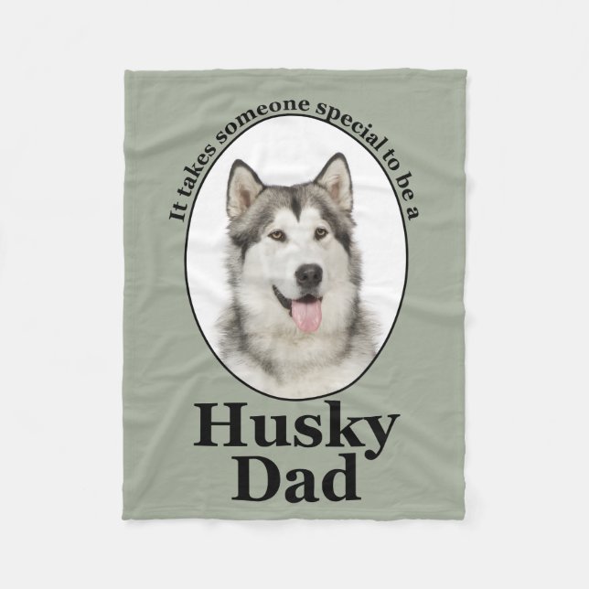 Husky Dad Fleece Blanket (Front)
