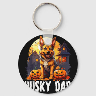 Husky dad halloween key ring