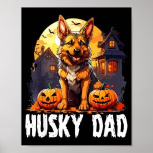 Husky dad halloween poster