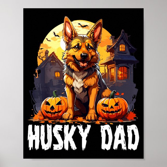 Husky dad halloween  poster (Front)