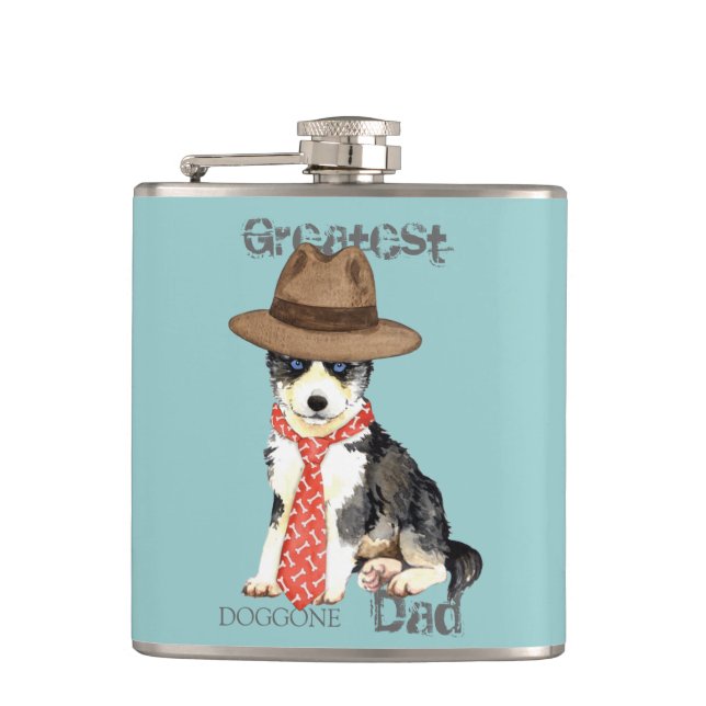 Husky Dad Hip Flask (Front)
