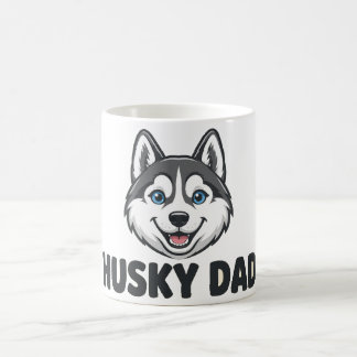 Husky Dad — Smiling Siberian Husky Face for Husky  Coffee Mug