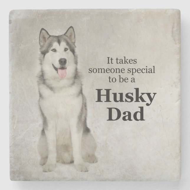 Husky Dad Stone Coaster (Front)