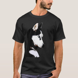 Husky design dog imprint artwork face with Siberia T-Shirt