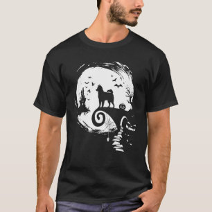 Husky Dog And Moon Halloween Costume Dog   1 T-Shirt