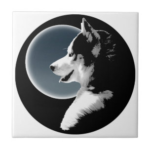 Husky Dog Art Ceramic Tile Sled Dog Decor & Gifts