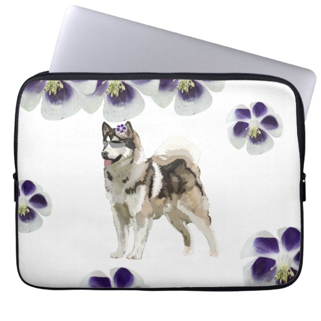 Husky Dog  Art  Neoprene Laptop Sleeve 13" (Front)