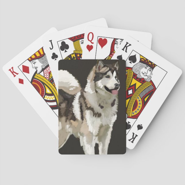 Husky Dog  Classic Playing Cards (Back)