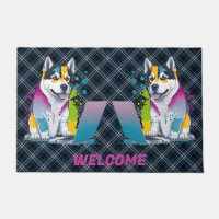 Husky Dog Computer Rainbow Watercolor Tech Savvy