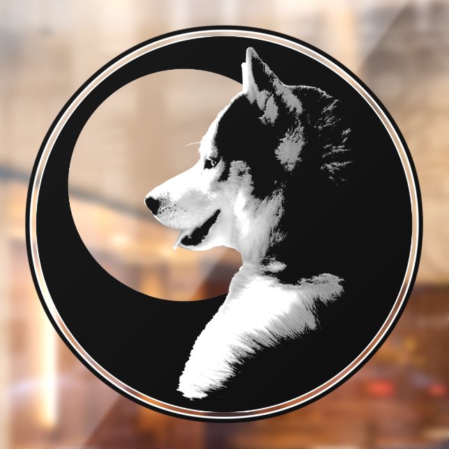 Husky Dog Decal Husky Puppy Dog Window Cling (Sheet 2)