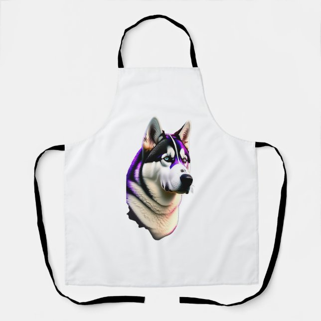 Husky Dog Design Apron (Front)