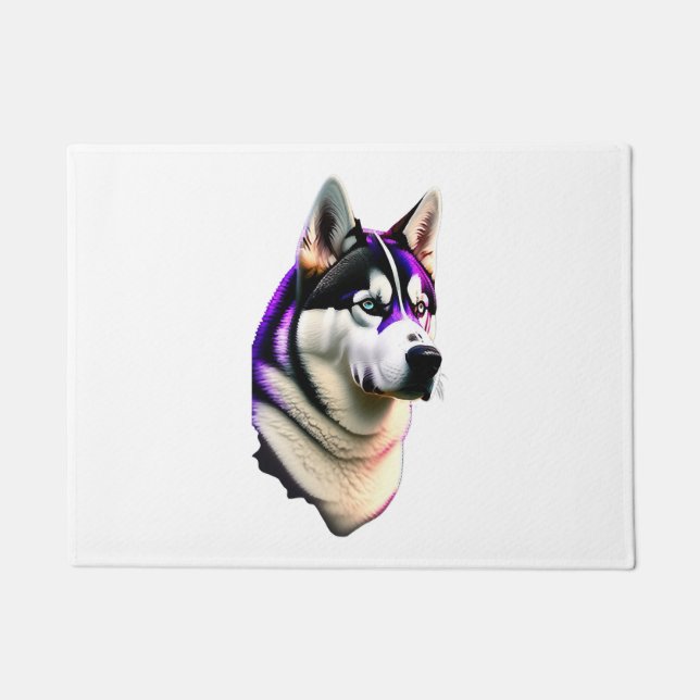 Husky Dog Design Doormat (Front)