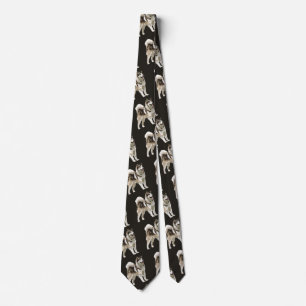 Husky Dog Digital Drawing Tie