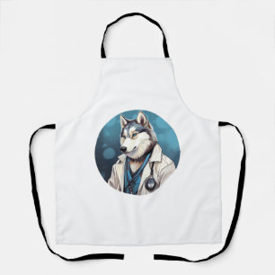 Husky Dog Doctor Apron