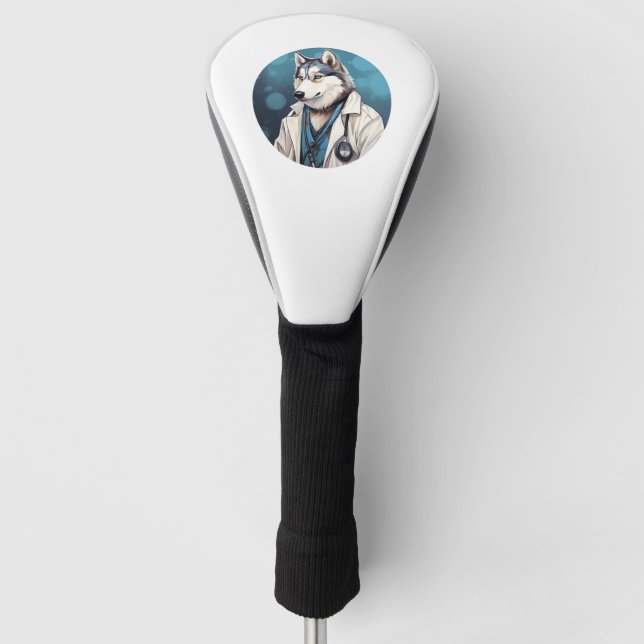 Husky Dog Doctor   Golf Head Cover (Front)
